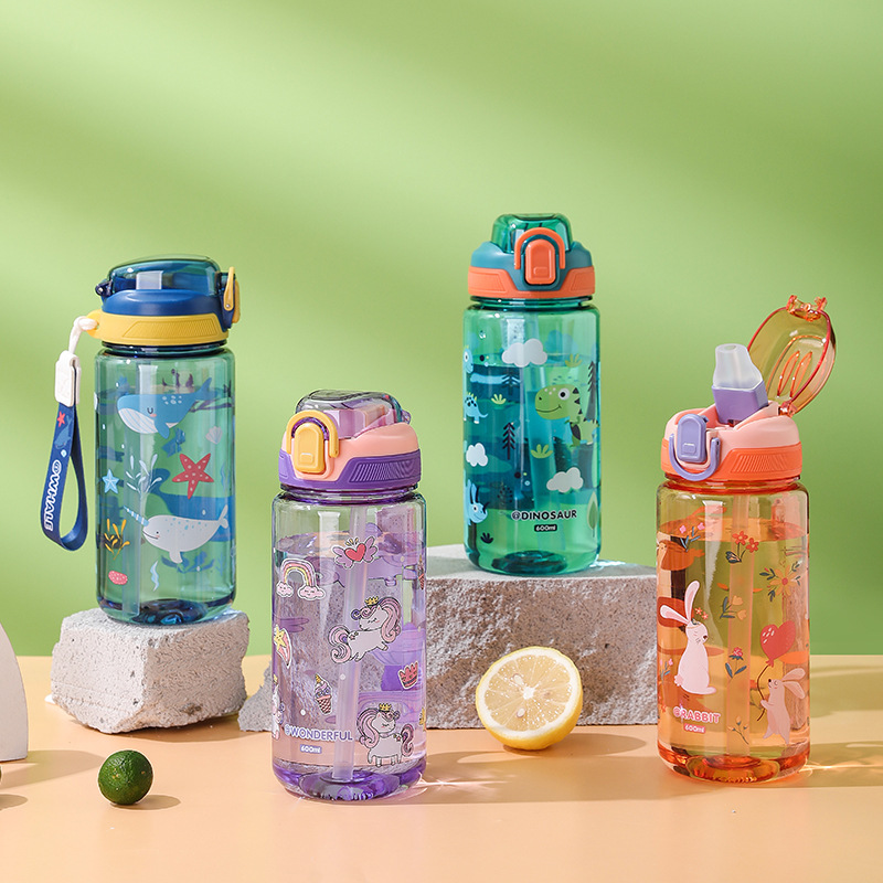 Baby Food Hipp - 600 ml Dinosaurier-Wasserflasche für Kinder, Wassertrinkbecher