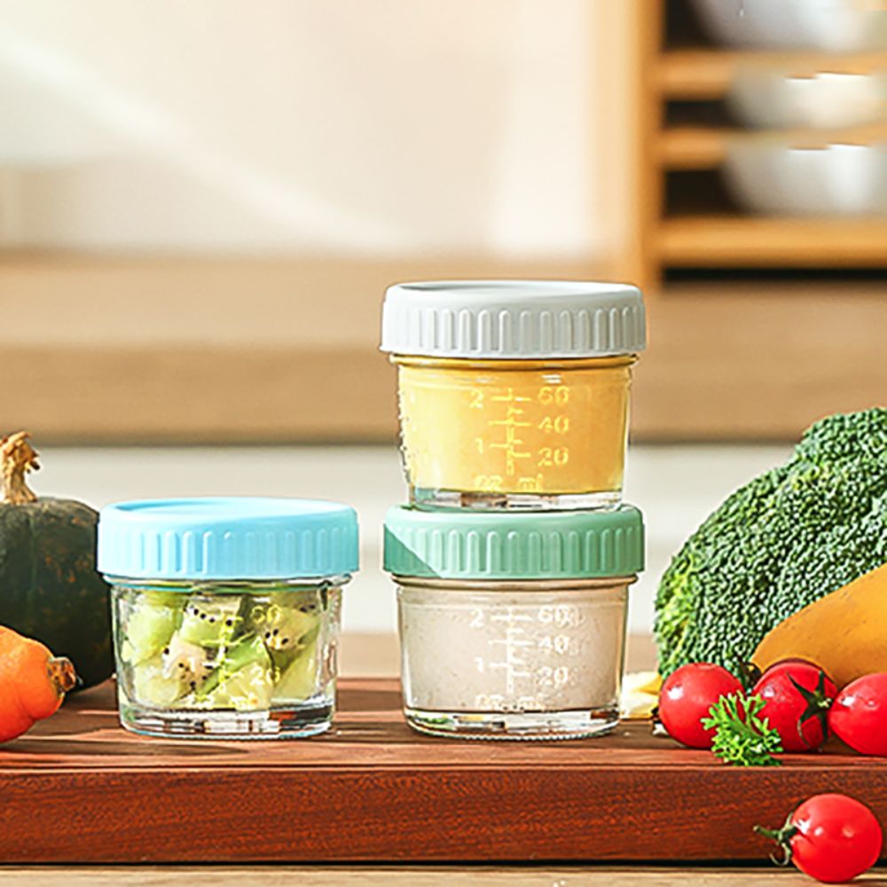 Baby Food Jars With Lids - 6 Stück Einmachglas aus Glas, Babynahrungsglas,
