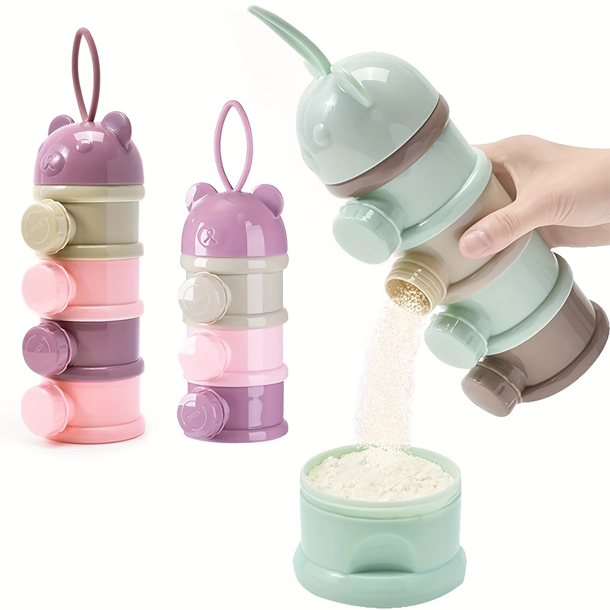 Baby Food Universe - Baby-Milchpulverbehälter mit großem Fassungsvermögen und Riemen,
