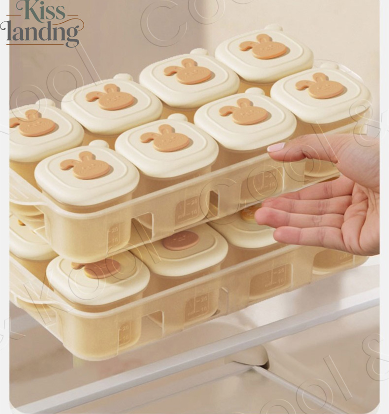 Baby Food Gerber - Baby-Nahrungsaufbewahrungsbehälter mit Deckeln, inklusive Dampfgarer-Kuchenformen &