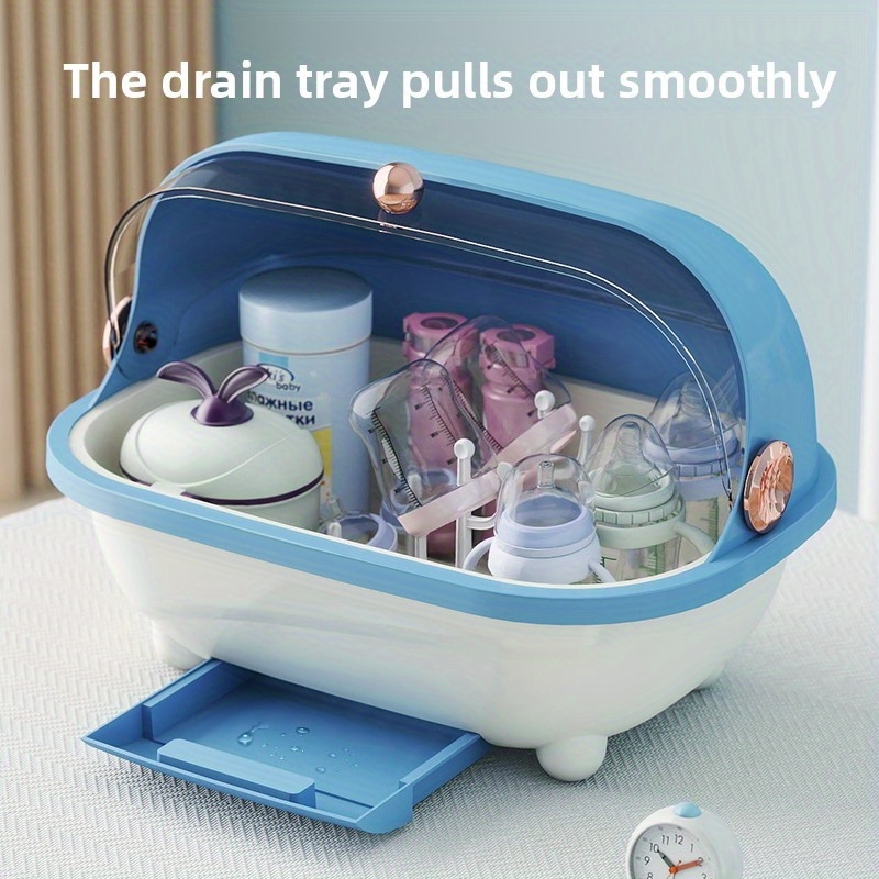 Baby Food Jars With Lids - Babyflaschen-Aufbewahrungsbox mit Deckel, Transparenter Arbeitsplatten-Organizer, Abnehmbares