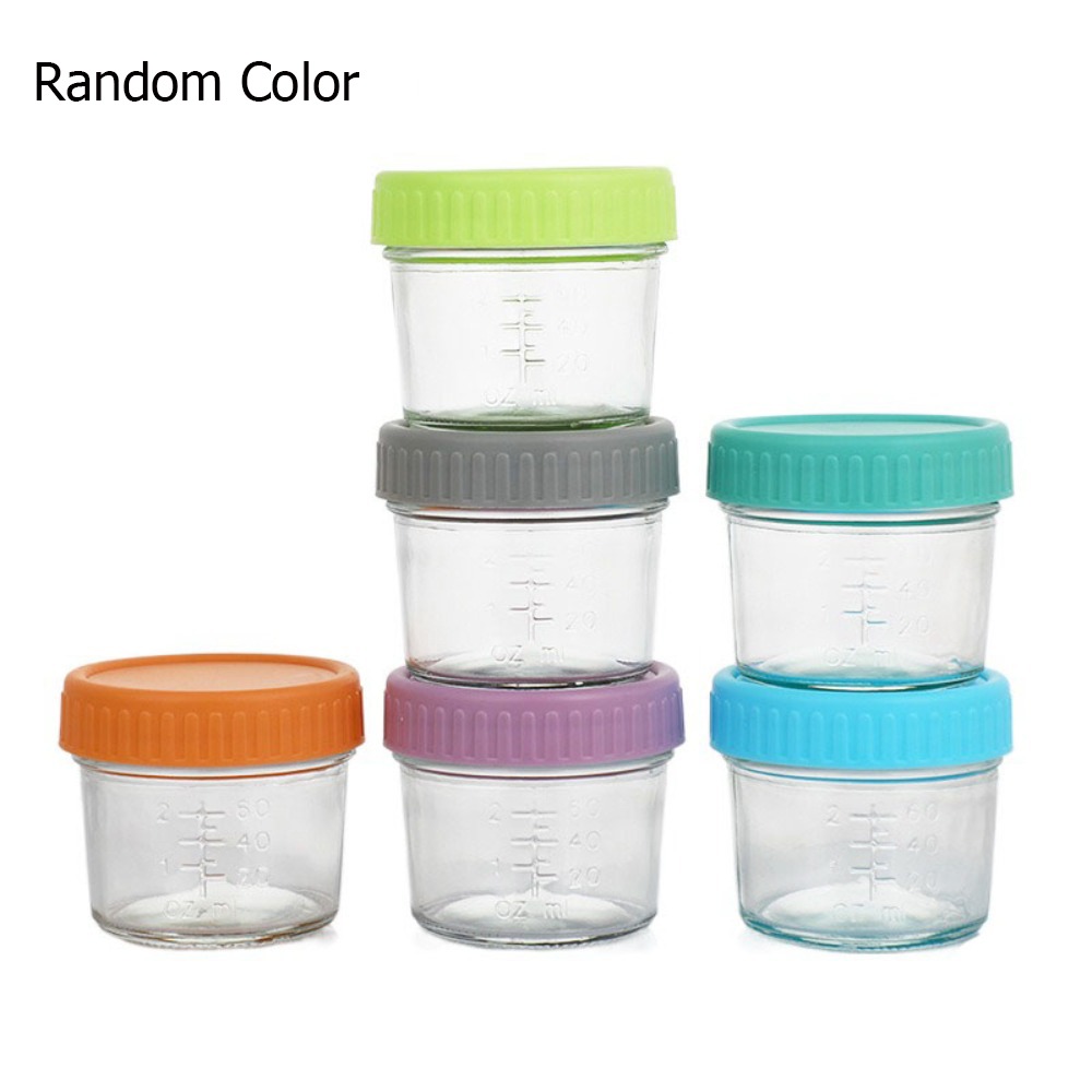 Baby Food Jars With Lids - 6-teiliges Mehrzweck-Glasbehälter-Set für Babynahrung mit Skala,