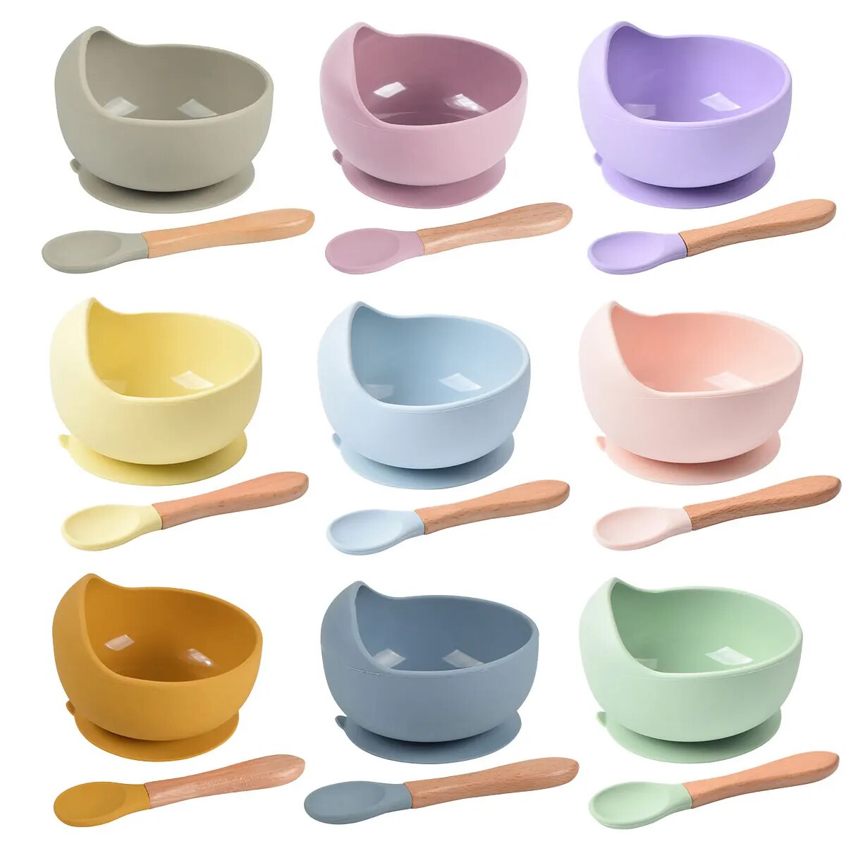 Baby Food Universe - 2 Stück Silikon Baby Fütterung schüssel