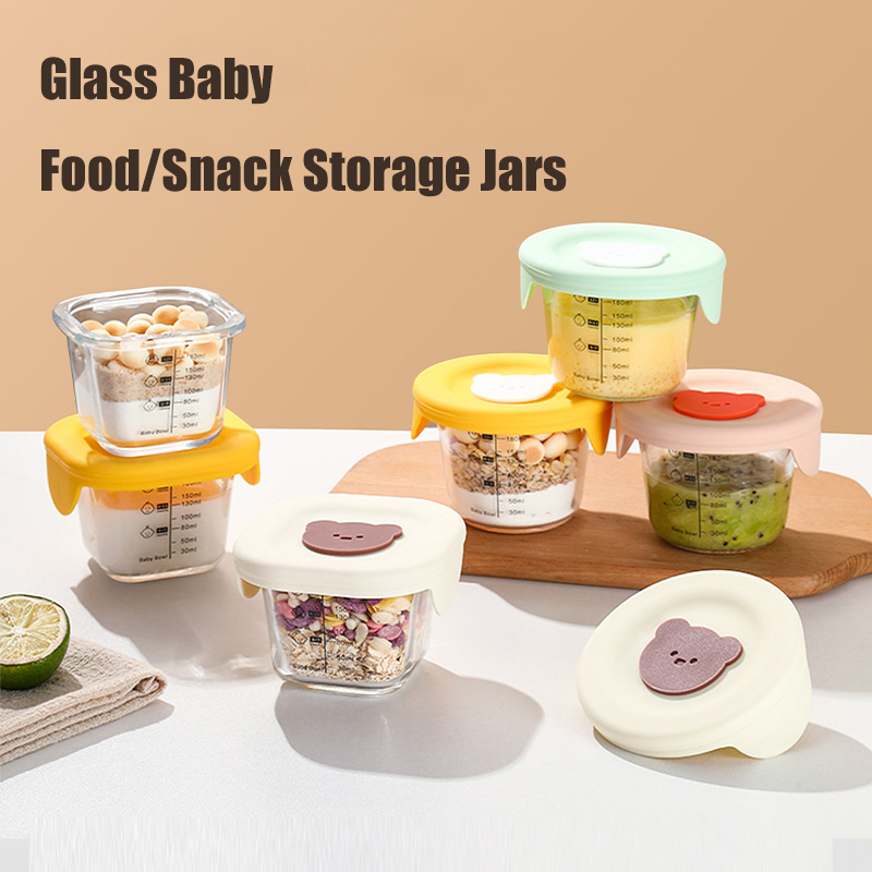 Baby Food Jars With Lids - 180 ml Glas-Vorratsdosen für Babynahrung mit
