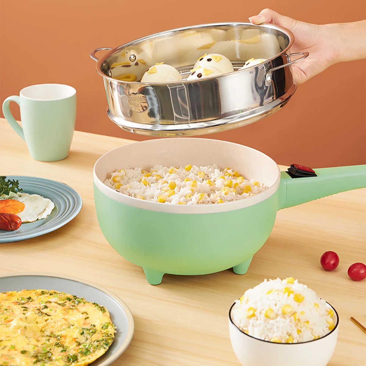 Baby Rice Food - ARIER 24V 220V Multifunktionale Elektrische Bratpfanne