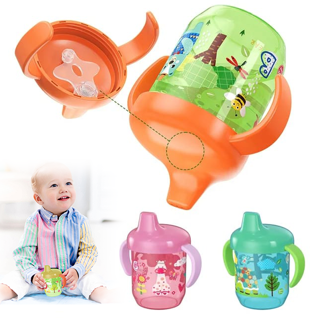 Baby Food Jars With Lids - Niedlicher Entenschnabelbecher, Baby-Lerntrinkbecher mit Doppelgriff, Klappdeckel,